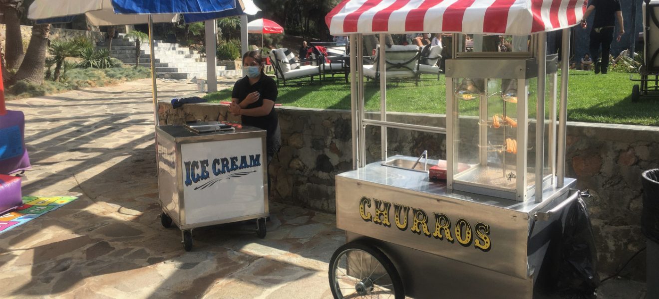 Ice cream push cart and churro stand rental
